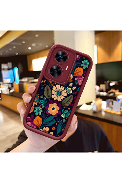 Hontinga حافظة هاتف متوافقة مع Realme C55، مصنوعة من مادة السيليكون، تمنع الس...