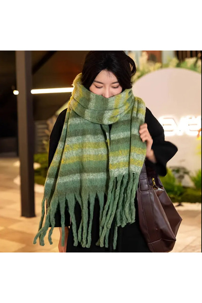 Belloria Vintage Çizgili Atkı Şal