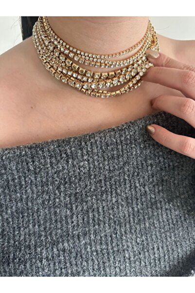 Unzilee ÇOKLU ZİRKON TAŞLI TASARIM ZRA MARKA MODEL KOLYE