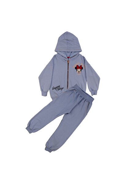bebegen Κοριτσίστικο Μωβ Ποντικάκι με τύπωμα Σετ Ζακέτα με κουκούλα 2 τεμαχίων