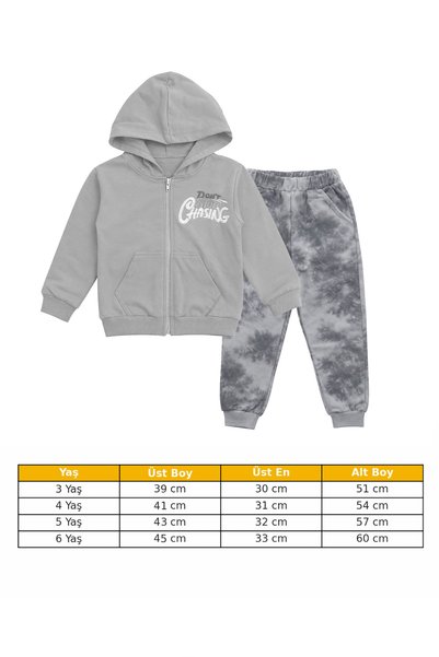 HK HOPKİDS Boys' 3-Piece Set Embroidered Patterned Winter Top and Bottom Set