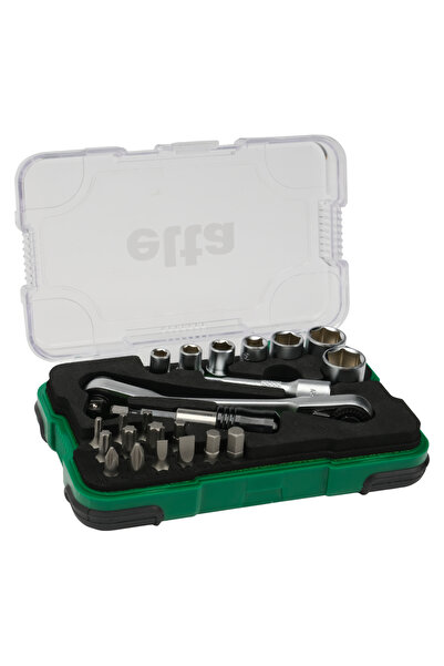 Elta 23 Parça 1/4" Cırcırlı Lokma ve Bits Uç Seti - Mini Tamir Seti Krom Vana...