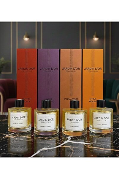 JARDIN D'OR Lüks Çubuklu Oda Kokusu 120 ml – 4’lü Avantaj Seti | Premium Reed...