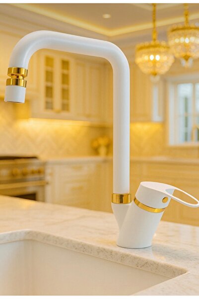 luxury faucet Gold White Kitchen Sink Faucet