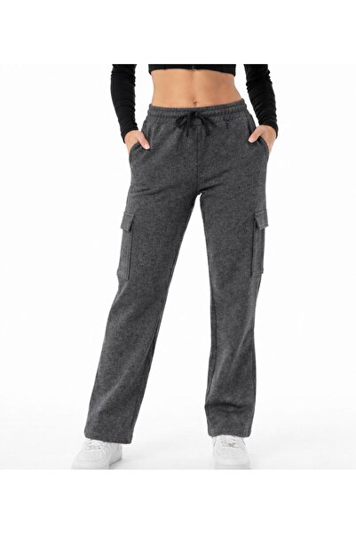 AXXEL Women's Smoked Melange 2 Thread K Cargo Pocket I Sweatpants-P2269