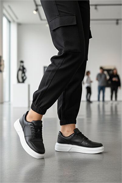 AYK'S Pantofi sport unisex cu șireturi Aper alb-negru