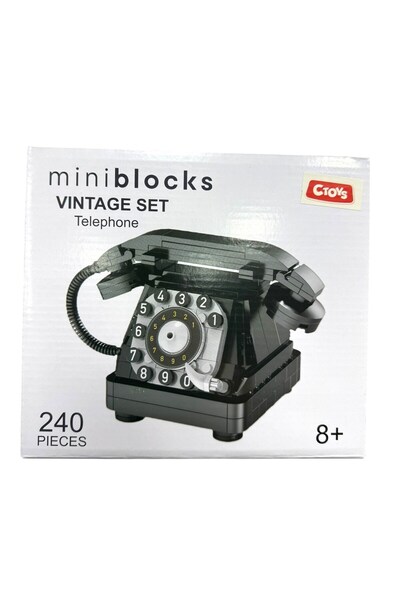 CToys Miniblocks Vintage Çevirmeli Telefon Yapım Seti – 240 Parça