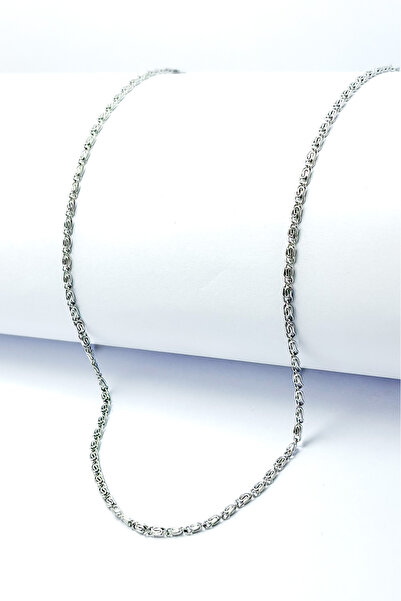 DEARWİSH Silver Color Thin Chain 316L 60 cm Stainless Steel Chain
