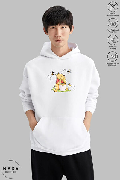 Nyda Collections Unisex μακρυμάνικο φούτερ με κουκούλα Winnie The Pooh με στά...