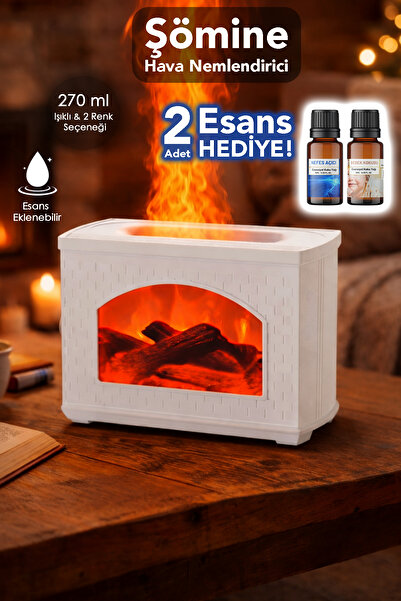 mimtec Şömine Hava Nemlendirici - 270 ml Dekoratif Buhar Makinesi Aroma Difüz...