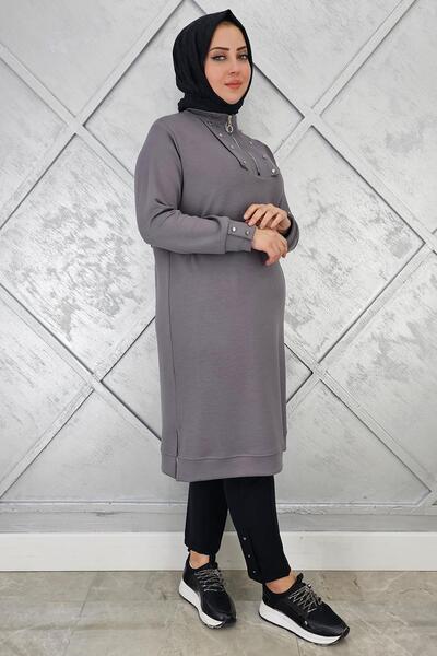 PYS KADIN ÇITÇIT FERMUAR DETAYLI TESETTÜR TUNİK