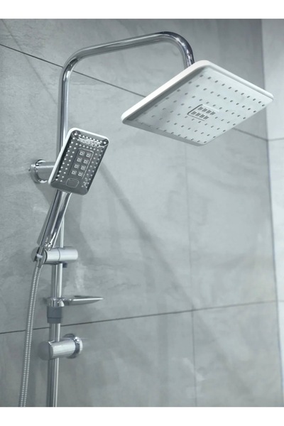 luxury faucet Lüx Beyaz Krom Robot Tepe Yagmurlama Robot Duş Seti