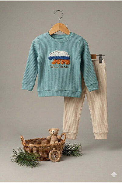 tinytrends Baby Boy & Child Wild Trail Polar Bear Embroidered 2-Piece Set