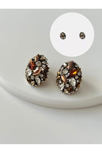 Unzilee أقراط بتصميم حجر الزركون من ماركة مشهورة