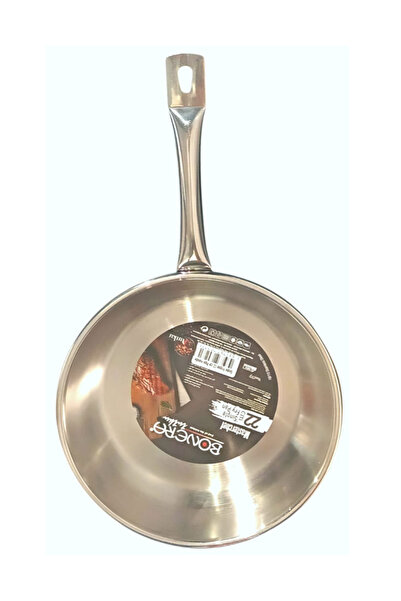 Bonera Bonera 30cm Stainless Steel Frying Pan, 18/10, Rust-resistant, Dishwasher Safe, Made in Turkey
