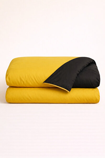 İQON Double (1 Piece) Duvet Cover 100% Cotton Yellow-Black