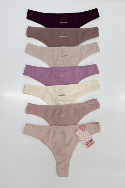 Dominant Women's Cotton Thong Panties 7 Pack