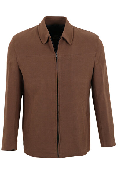 Modarar معطف رجالي بلون أسمر فاتح بقصة عادية RAR01360