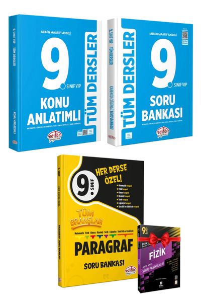 Editör Yayınevi 9. Sınıf Tüm Dersler Konu Anlatımlı+ Soru Bankası+ Tüm Branşl...