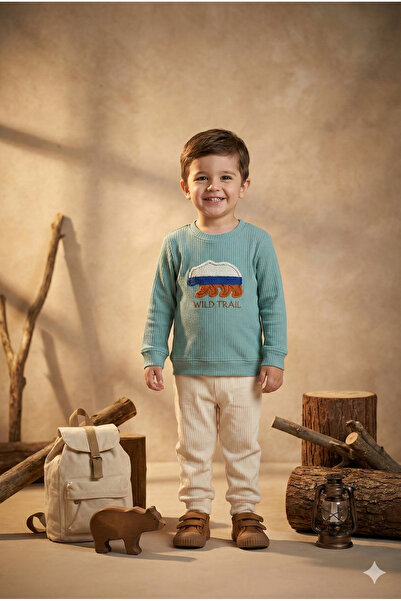 tinytrends Set de 2 piese brodate cu urși polari Wild Trail pentru bebeluși ș...