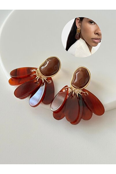 Unzilee Bordo Textured Stone Hanging Design Earrings