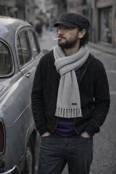 kuru قبعة فيدل كاسترو السميكة وشالات سيلانيك المحبوكة