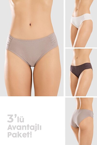 BAYKAR Bikini colorat din bumbac pentru femei croială chiloți Pachet 3-4 8418...