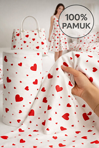 ÇIQRIK HOME %100 Pamuk Kalpli Desen Poplin Kumaş En: 240 cm Nevresim, Çarşaf,...