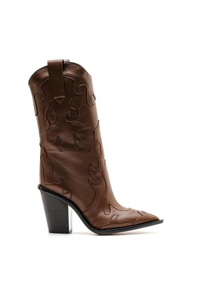 Sofia Baldi Roxi Brown Genuine Leather Women's Heel Boots