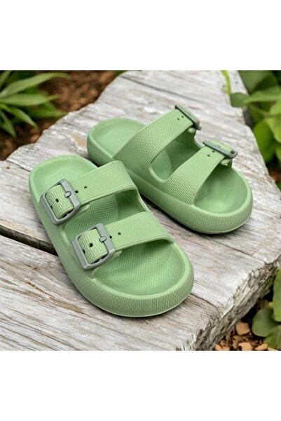pien Pienn Unisex Double Buckle Beach Pool Daily Light Sole Eva Slippers