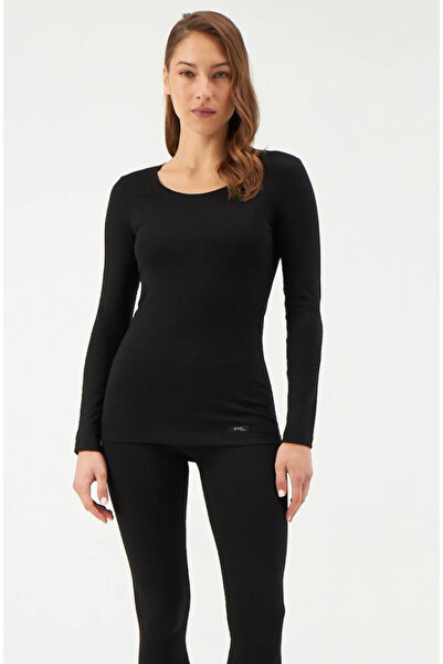 Dagi Top termic cu mânecă lungă pentru femei, cu guler 0