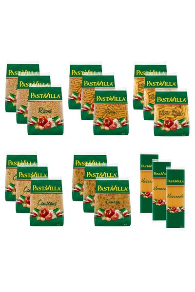 Pastavilla Makarna 500 gr 18 li Karma Paket 6 Çeşit