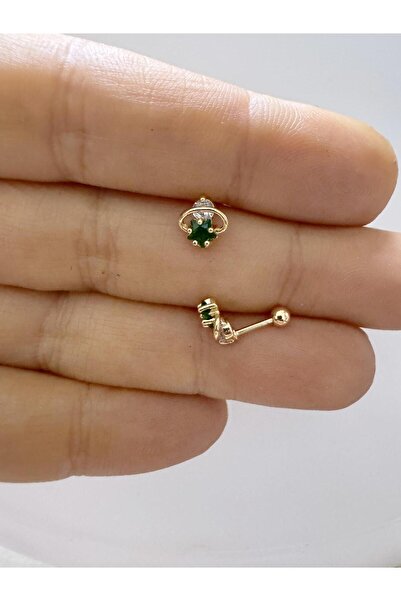 Arescollection 1 adet zirkon taşlı yıldızlı tragus helix lobe uyumlu piercing