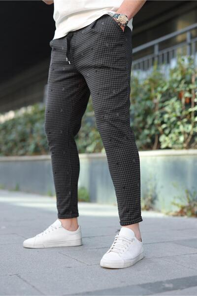 Madmext Plaid Black Tracksuit E4219