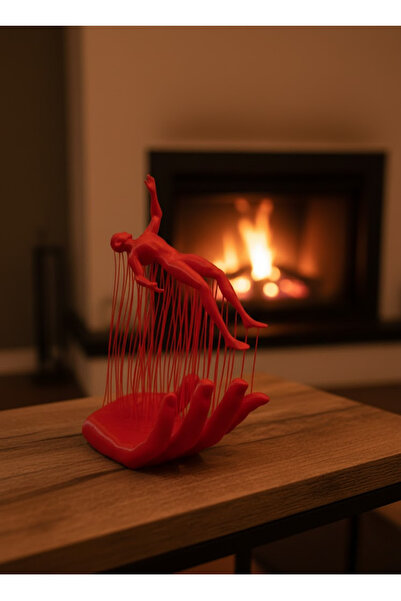 CT STONES Figurină decorativă cu mână roșie și siluetă umană 12X18 Cm pentru ...