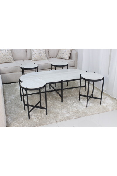 GLAMOURE HOME 5-piece modern design table set