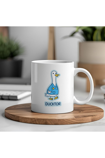 artemoris Ducktor Tasarımlı Porselen Kupa Bardak – Eğlenceli Doktor Temalı Ka...