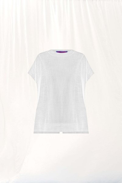 VDR White Open Back Linen Blouse 17270