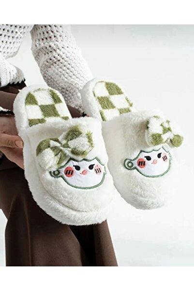 İpek Women's Plush Fluffy Non-Slip Sole House Slippers