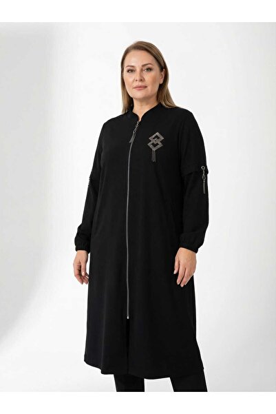 LOVE HAKİM YAKA TAŞ DETAYLI FERMUARLI KAP