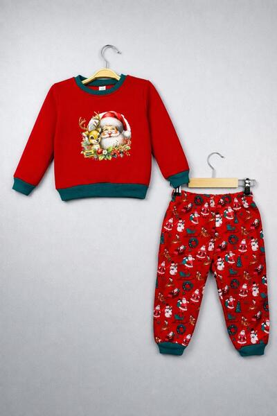 Stork Bundle Red New Year Concept Santa Claus and Deer Patterned 100% Cotton ...