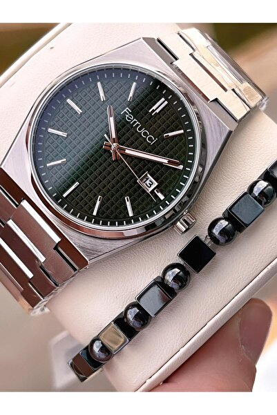 Ferrucci Men's Wristwatch with Internal Functions, Active 30m Water Resistance, Steel Strap + Bracelet Gift