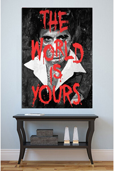 Mushen Studio Scarface The World Is Yours Tablou modern pe pânză, imprimare U...