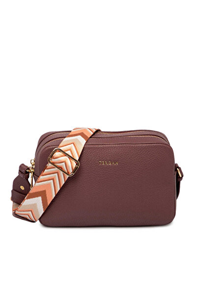 Tergan Pembe Hakiki Deri Kadın Çapraz Askılı Çanta - S25K1BC80518-V3K