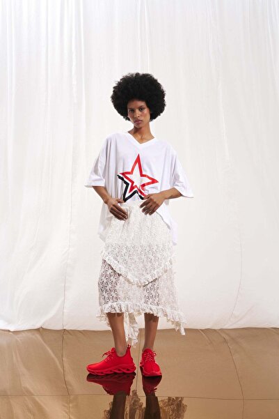 VDR White Lace Midi Skirt 17134