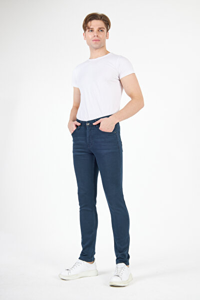 Digital Jeans Slim Fit (Dar Kesim) Örme Kumaş Yeşilimsi Mavi Erkek Kot Pantolon