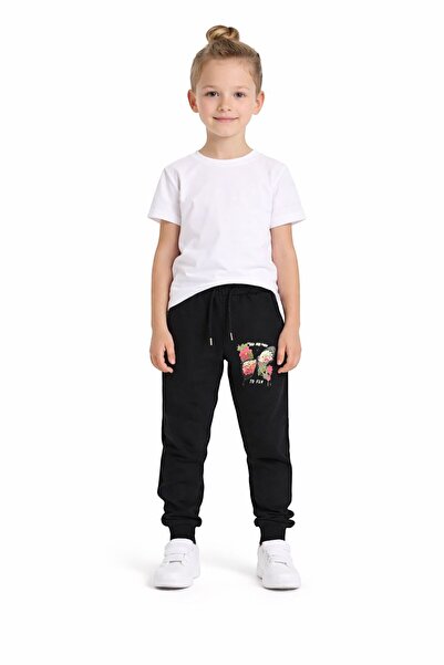 Eşofmancım Сезонни панталони за момичета с принт на пеперуди