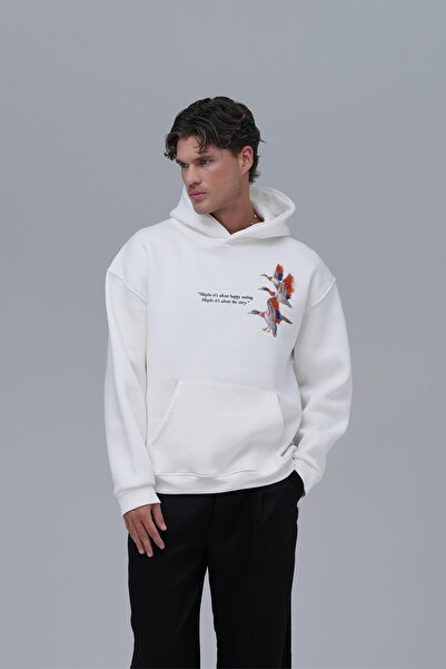 SAW Urbanity Wings Oversize Sweatshirt Erkek Ekru