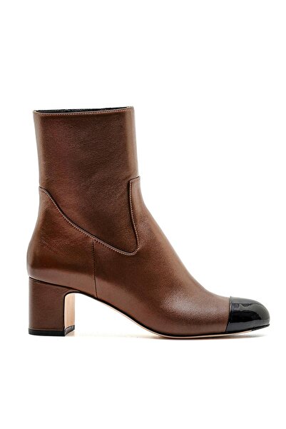 Sofia Baldi Resty coffee genuine leather women's heel boots