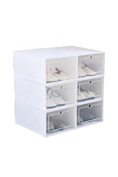 cc bin shihon Shoe storage box set, 6 pieces, foldable plastic